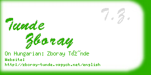 tunde zboray business card